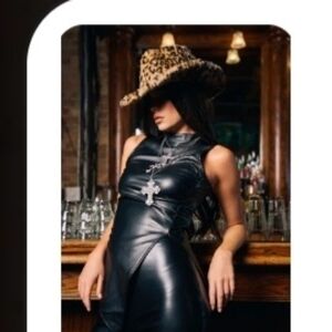 STRAIGHT TO THE POINT FAUX LEATHER BLOUSE - XL